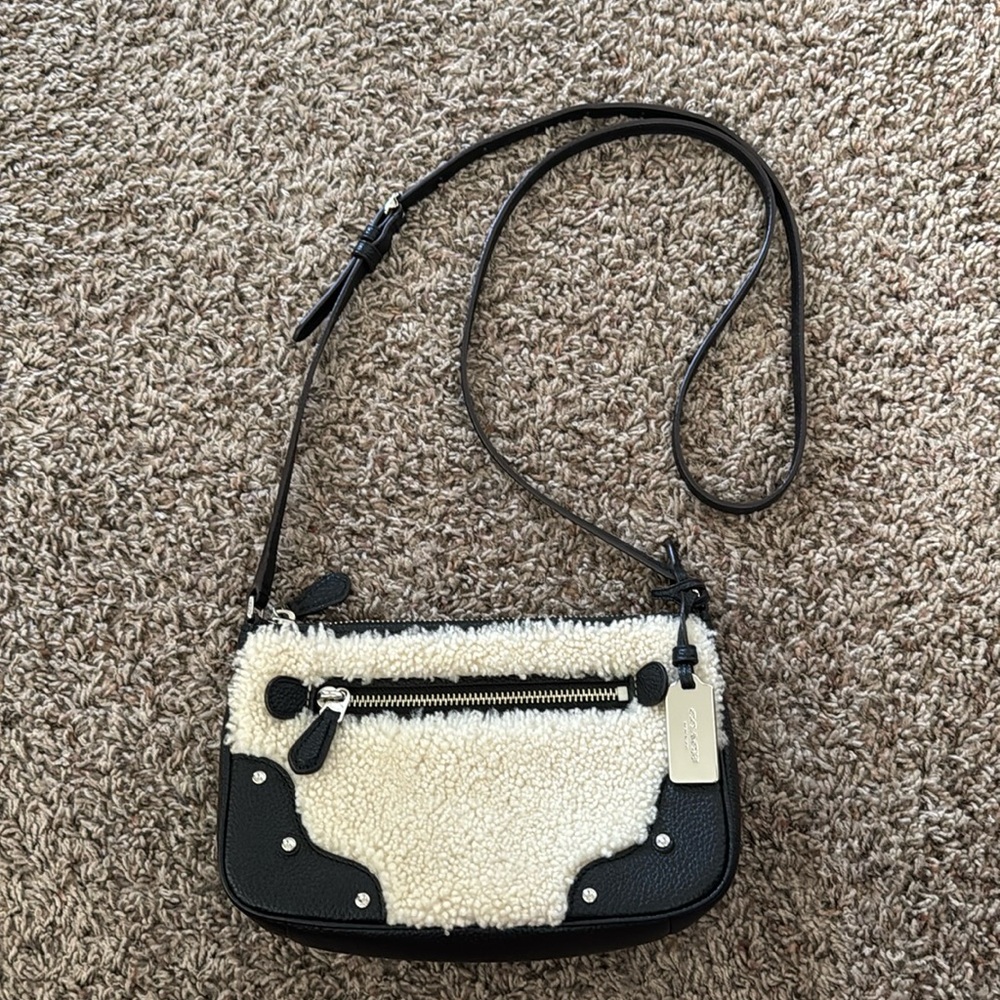 Coach Rhyder Shearling Pouchette Crossbody